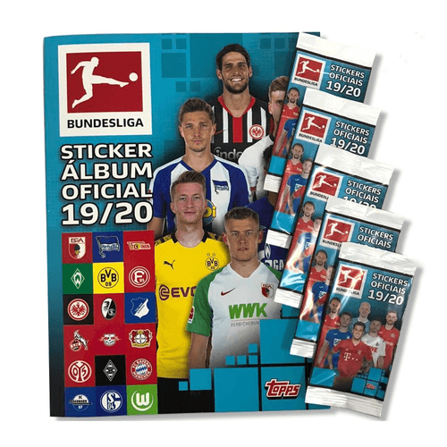 Kit com Álbum de Figurinhas Oficial Topps + 20 Envelopes - UEFA