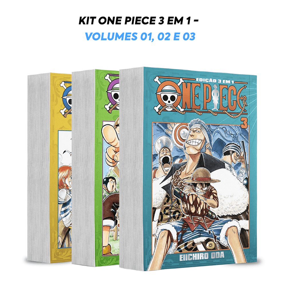 One Piece 3 Em 1 Mangá Vol. 1 Nova Coleção em Português - Mangá
