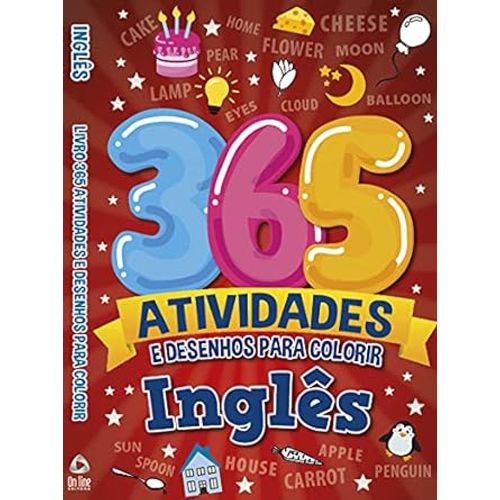 Livro-Ingles-365-Atividades-e-Desenhos-Para-Colorir---Vol.-01--On-line-Editora-Lacrado-